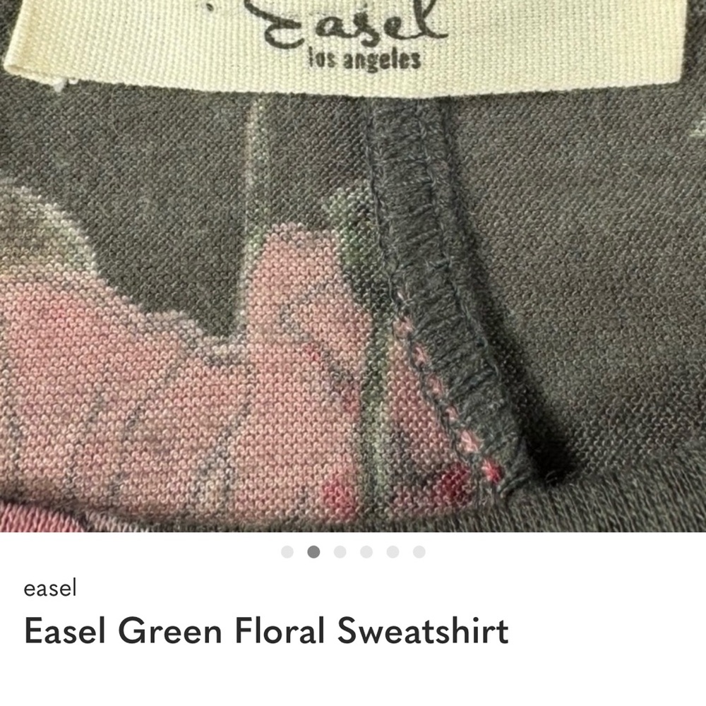 Easel Floral Print Top - Pink and Olive - Picture 4 of 6